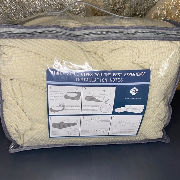 L shape Sofa slipcover Right Chase Ivory white - Picture 4 of 4